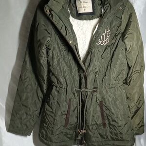 Ci Sono Olive Green Hooded Jacket